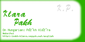klara pakh business card